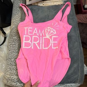 Team bride one piece bathing suit